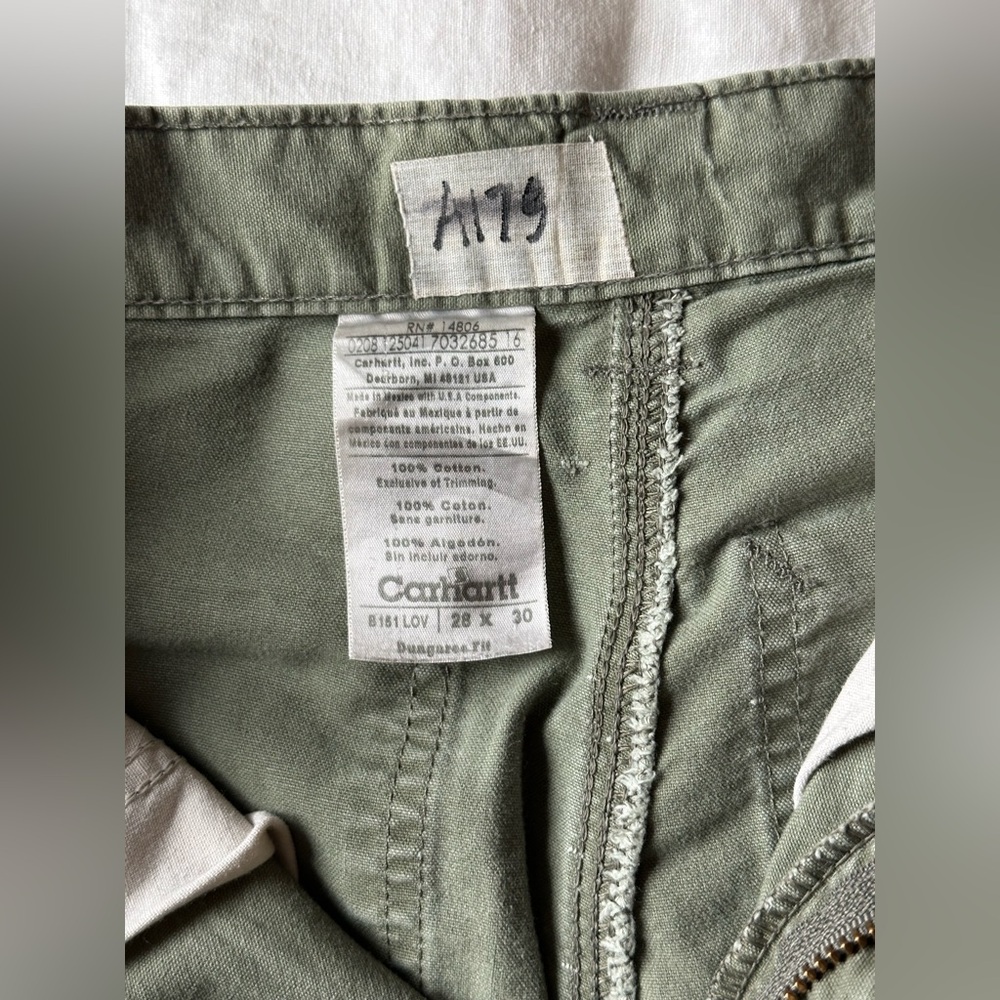 Carhartt Olive Green Cargo Work Pants - Picture 2 of 6